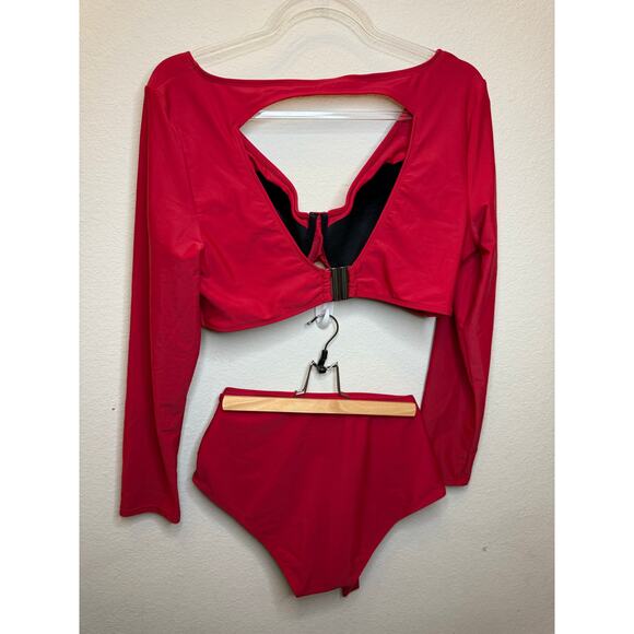 Andrea Iyamah Maven Bikini Top & Bikini Bottom Set Red Women's XXL Beach Swim - Picture 3 of 4